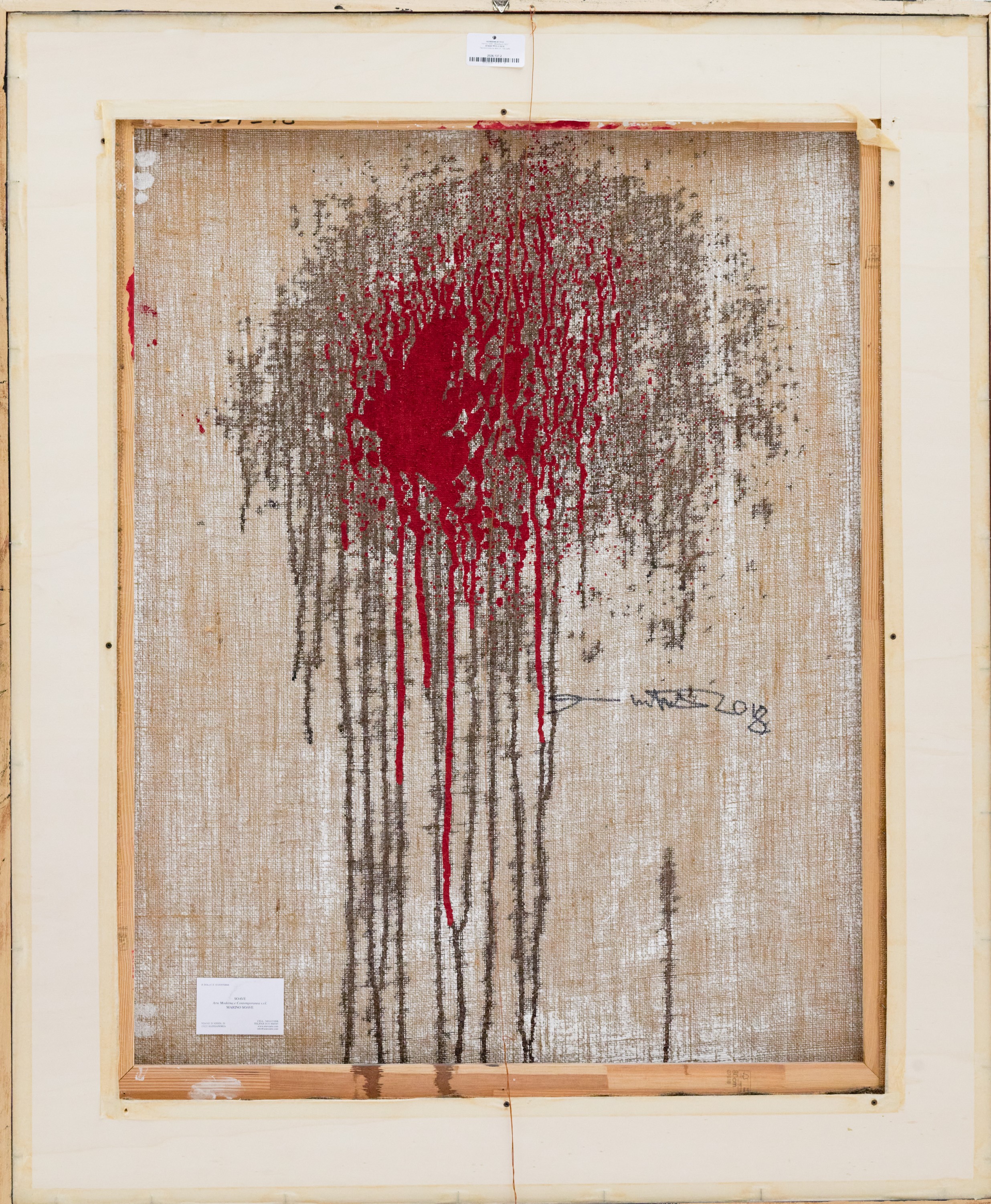 Hermann Nitsch - Senza titolo, tecnica mista su tela (2018)