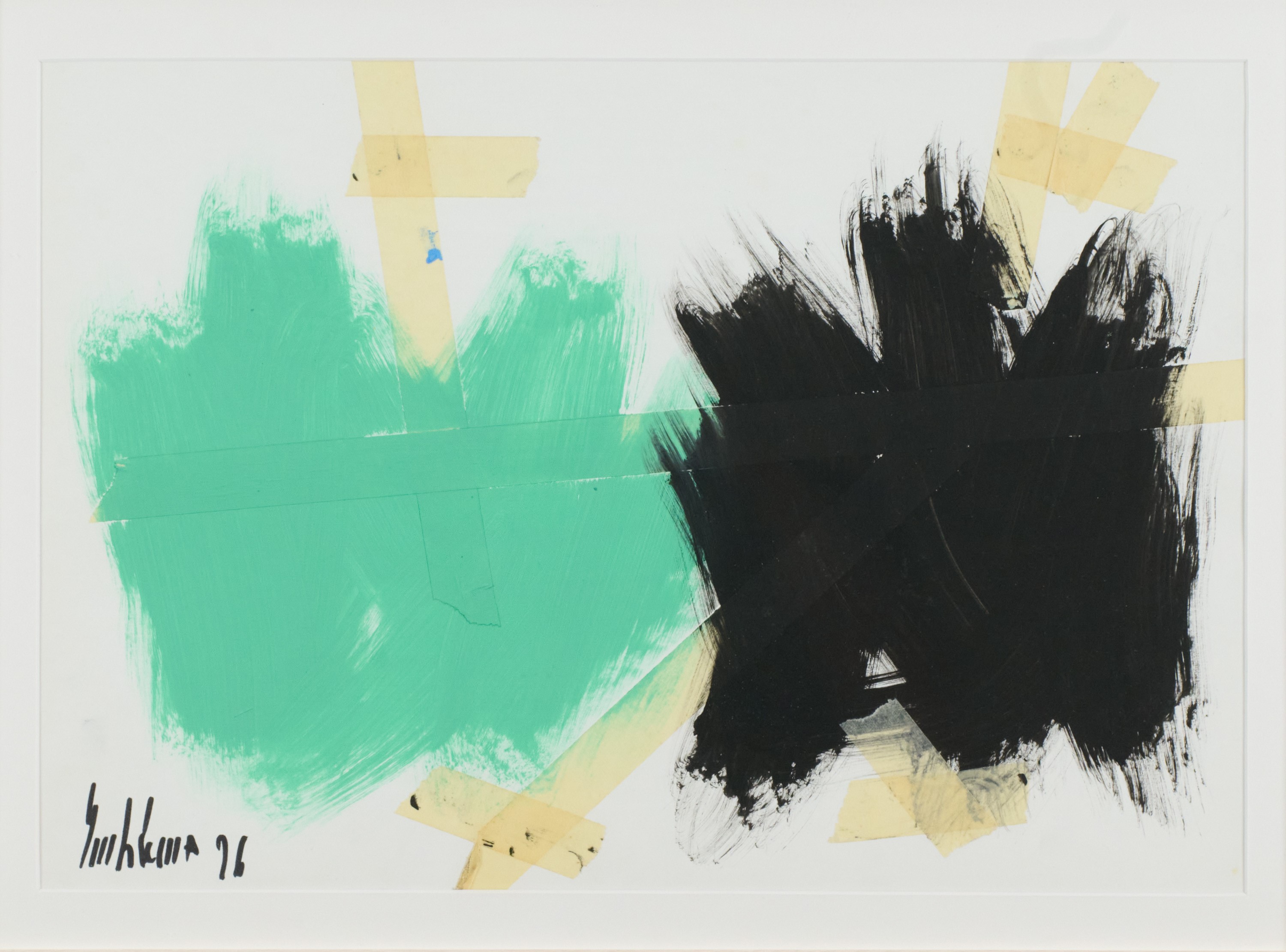 Salvatore Emblema - Senza titolo (tecnica mista e scotch su carta), 1996