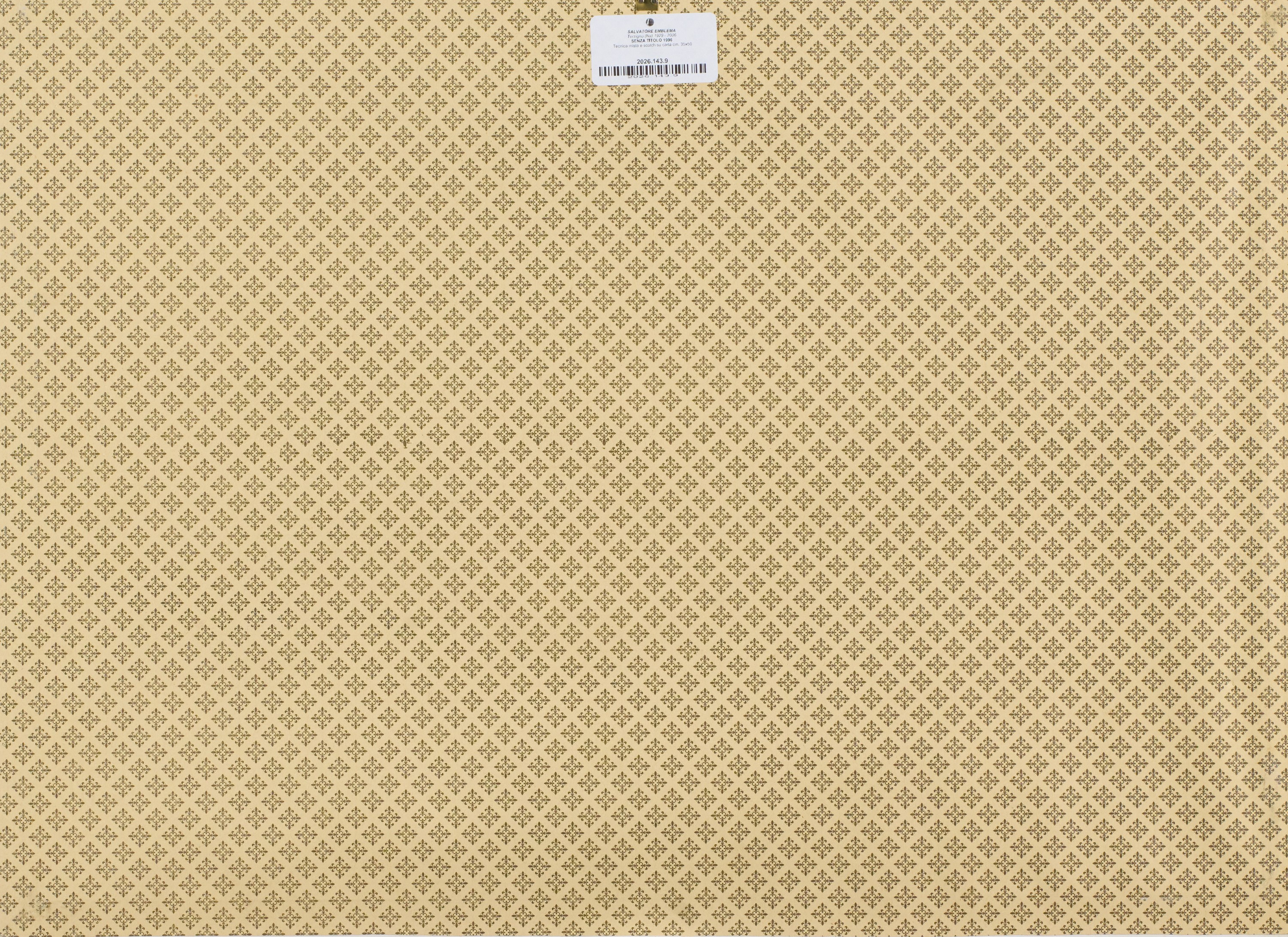 Salvatore Emblema - Senza titolo (tecnica mista e scotch su carta), 1996