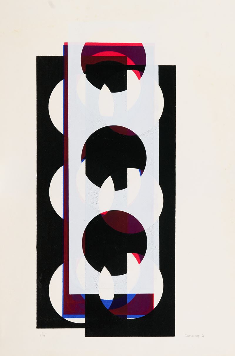 Giovanni Campus - Senza titolo (serigrafia su cartoncino, 1968)