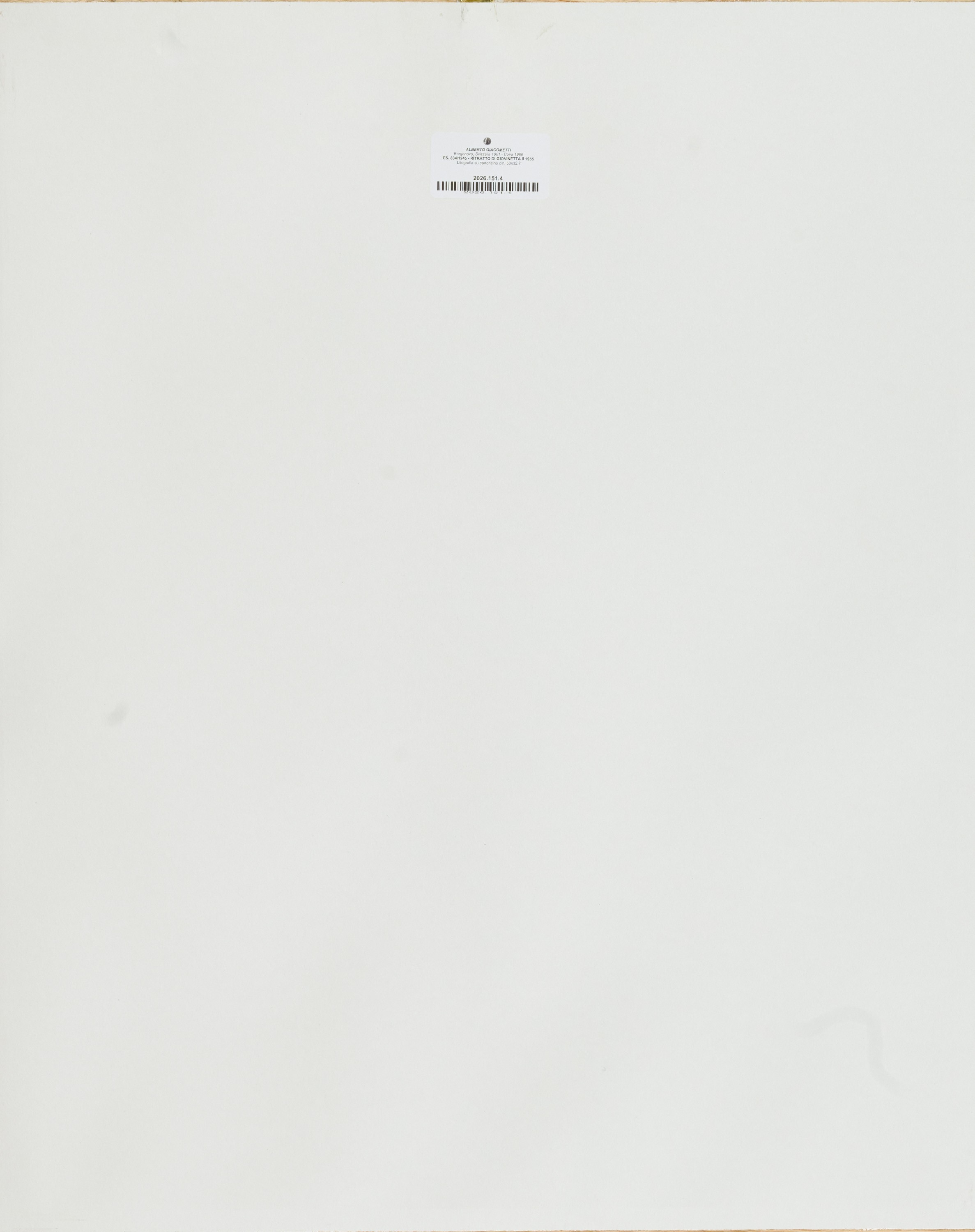 Alberto Giacometti - Ritratto di giovinetta II, fotolitografia su cartoncino (1963)