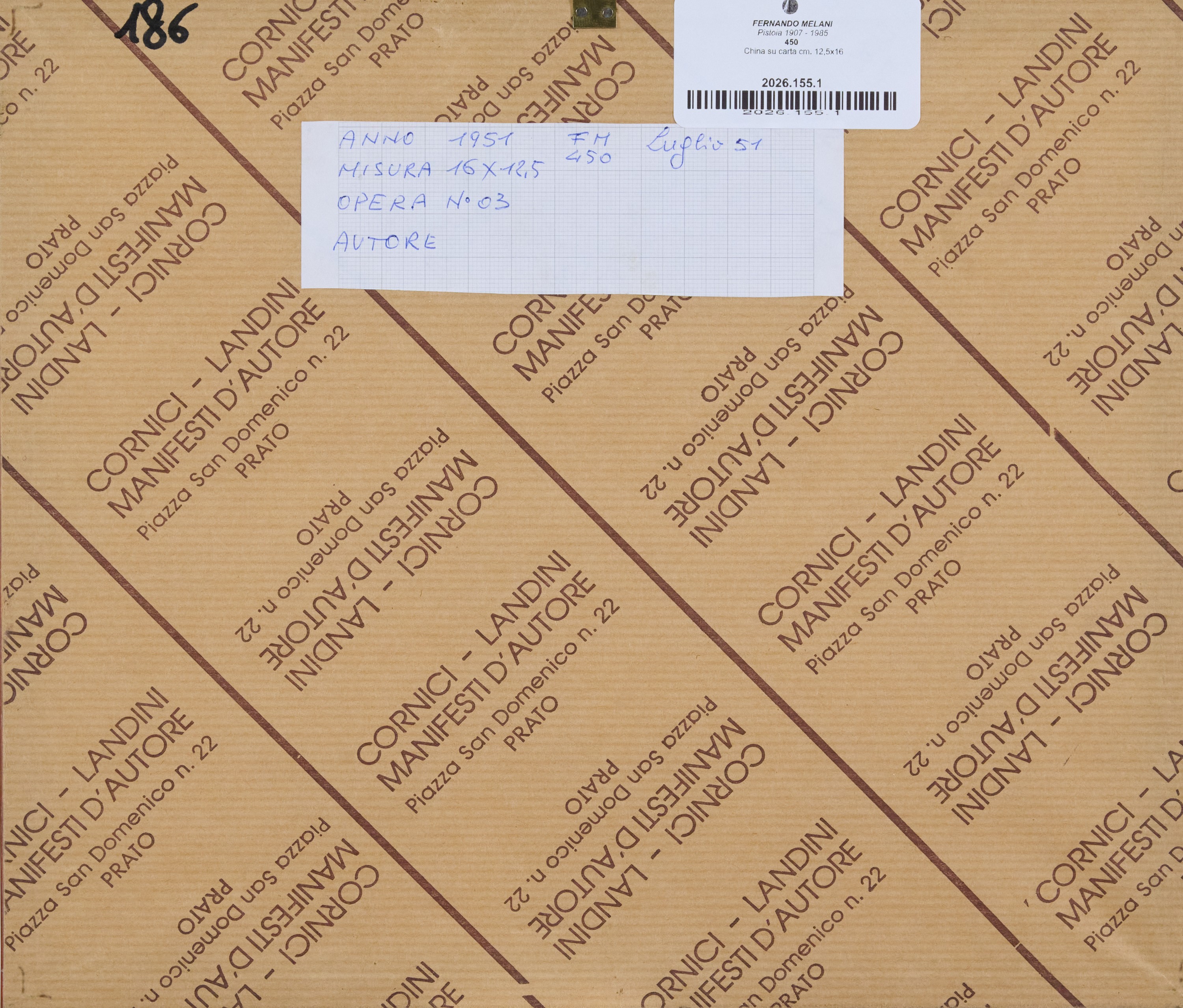 Fernando Melani - China su carta (sigla, data e titolo in basso a destra)
