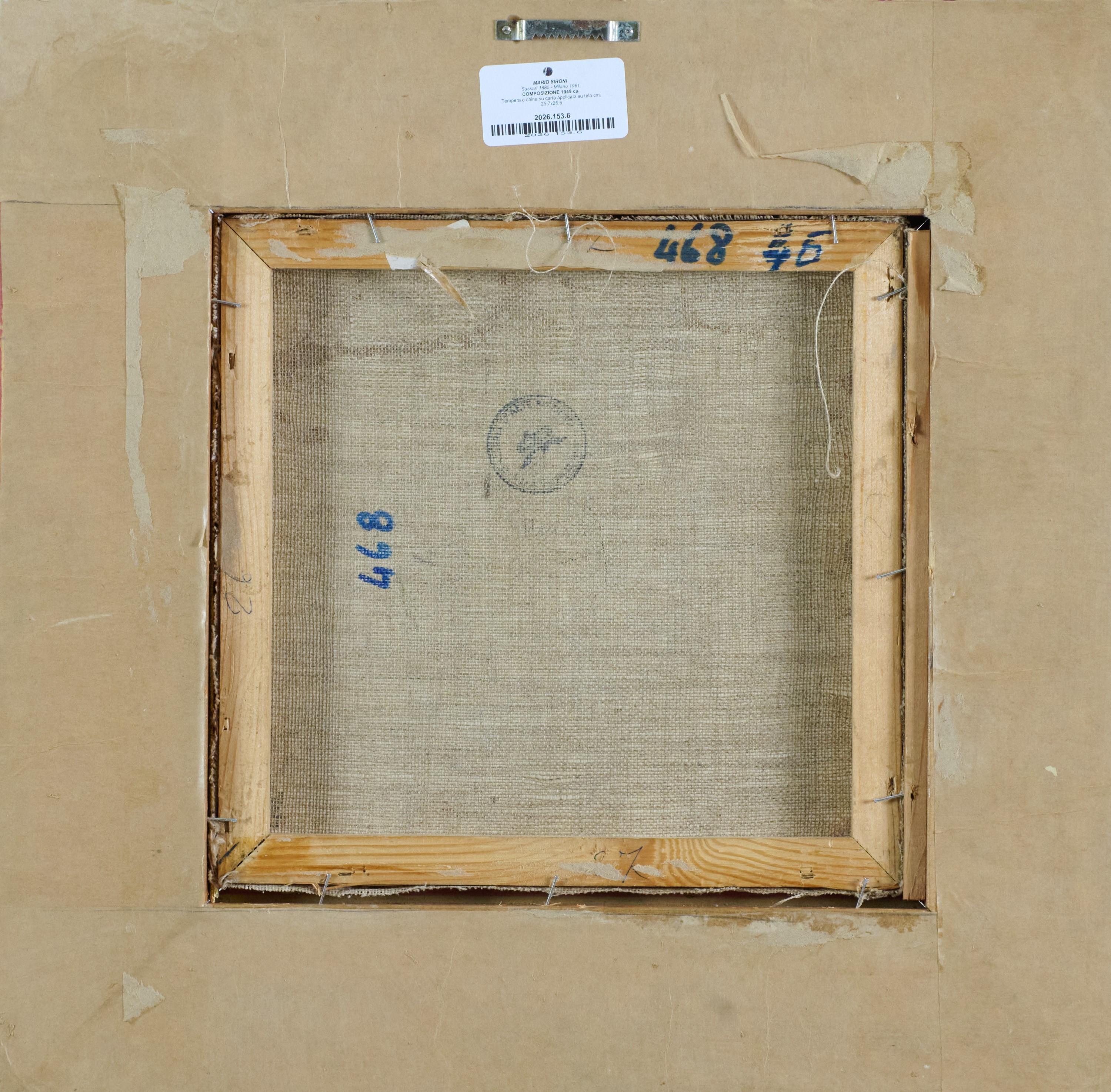 Mario Sironi - Composizione, tempera e china su carta applicata su tela