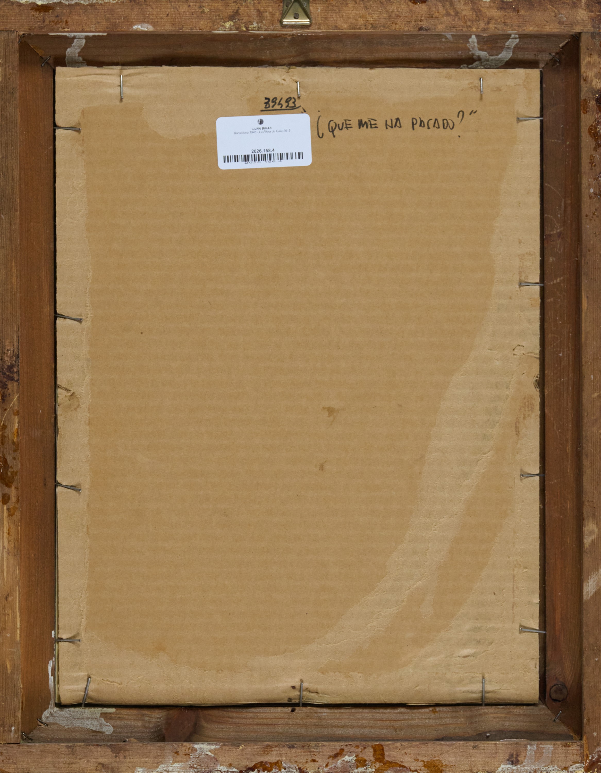 Luna Bigas - ¿Qué me ha pasado? — tecnica mista e collage su carta entro cornice d'artista, 1994