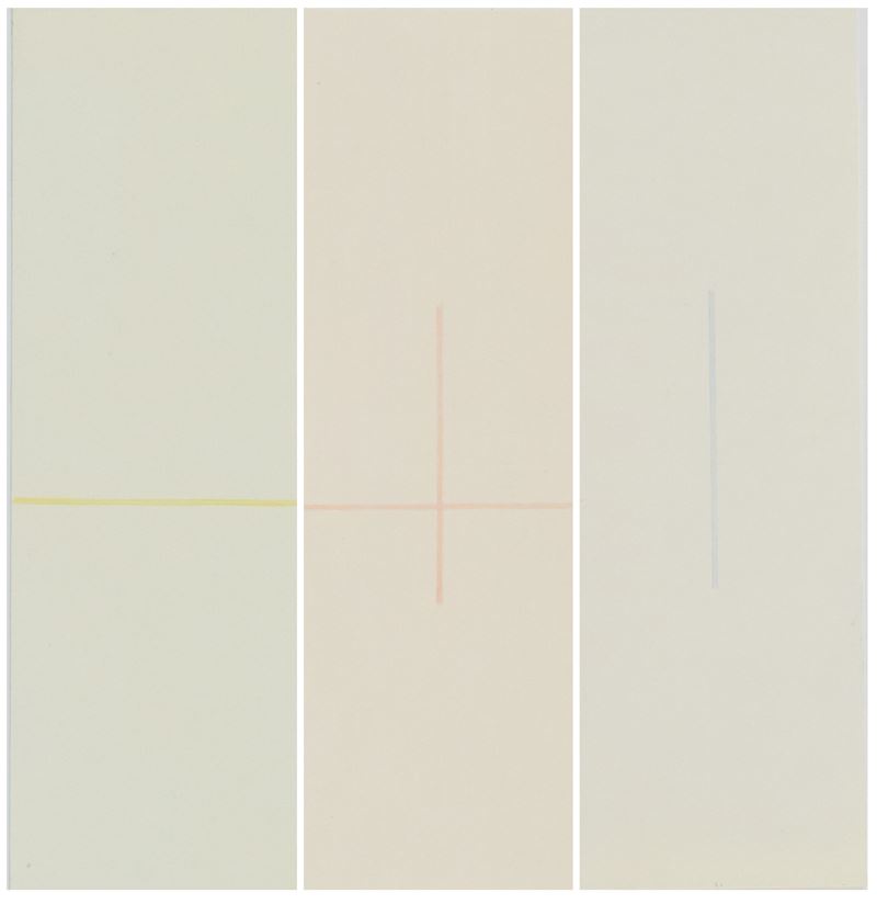 Antonio Calderara - Tre acquerelli senza titolo (Giallo, Blu, Rosso), 1972