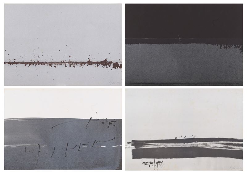 Jean Degottex - Cartella completa di quattro litografie su carta