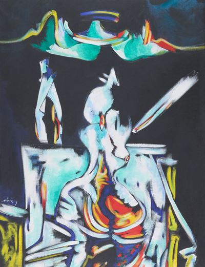 Sala operatoria, olio su tela