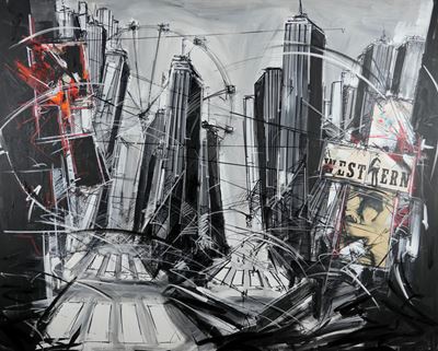 Senza titolo (tecnica mista e collage su tela)