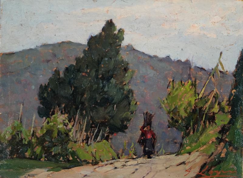 Giovanni Lomi - La Gabbrigiana, olio su tavola
