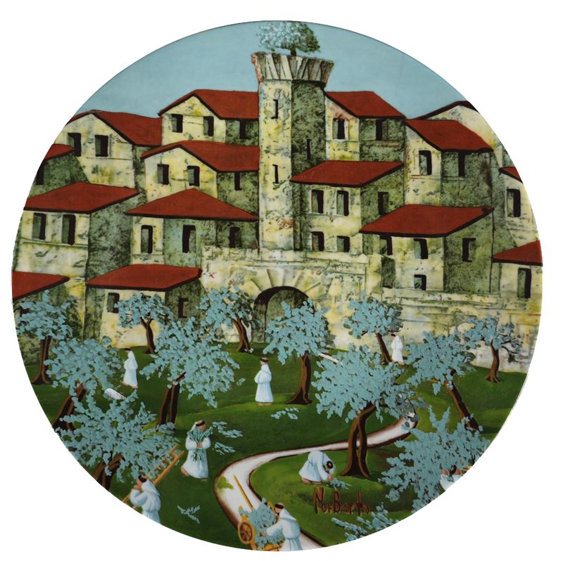Norberto Proietti - Momenti francescani (piatto in ceramica)