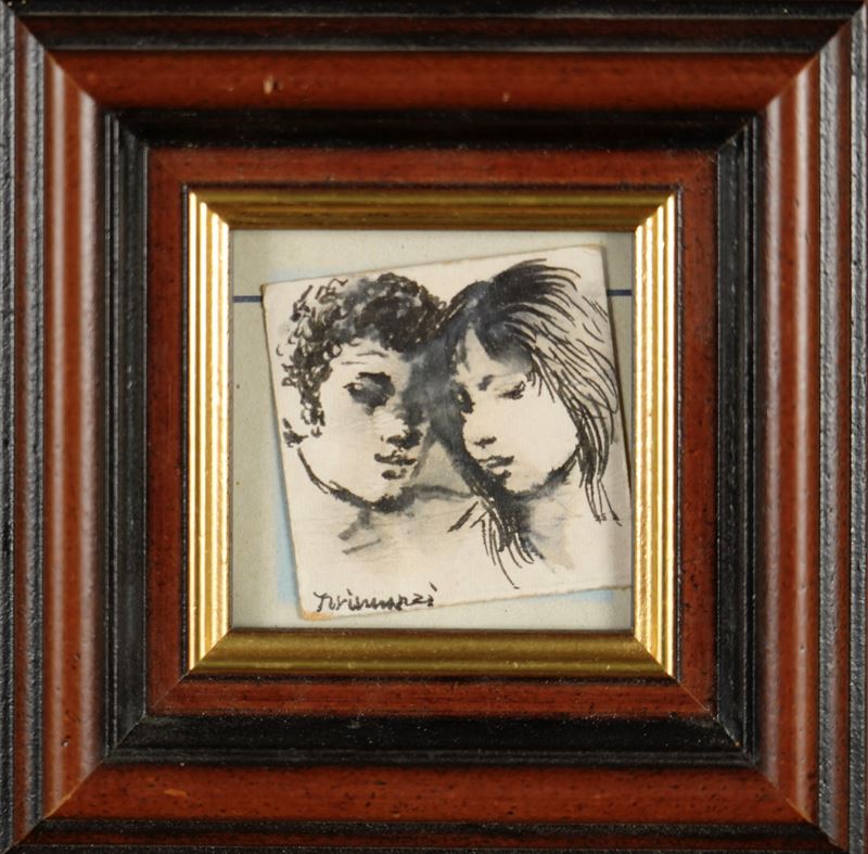 «Figura»; Tirinnanzi, «Innamorati» (lotti unico di due disegni)