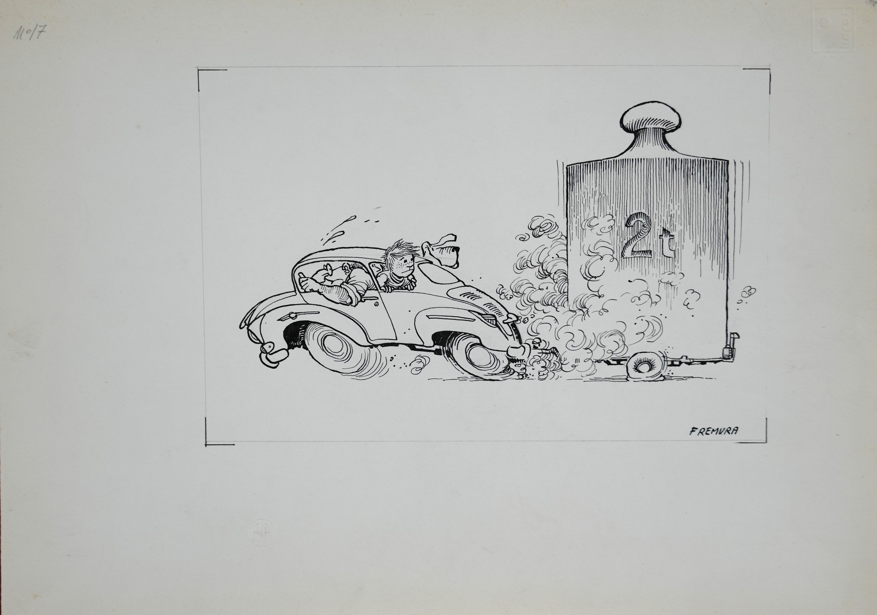 Alberto Fremura - Lotto di sette chine su carta (Senza titolo)