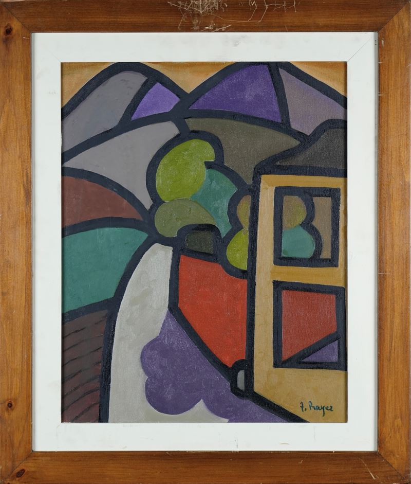Franco Prayer - Paesaggio, olio su tela