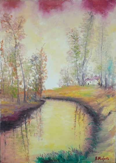 Paesaggio, olio su tela