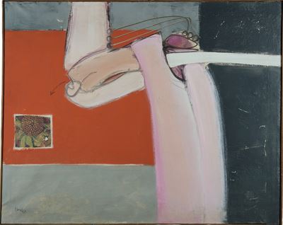 Senza titolo (olio e collage su tela), 1963