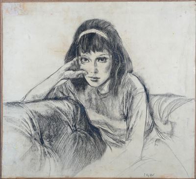 Figura, carboncino su carta intelata
