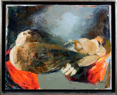 Studio, olio su tela