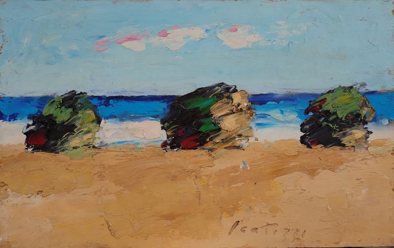 Sergio Scatizzi - Senza titolo, olio su tavola