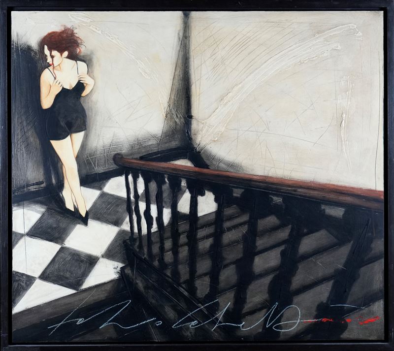 Fabio Calvetti - Notte di Genova, olio su tavola