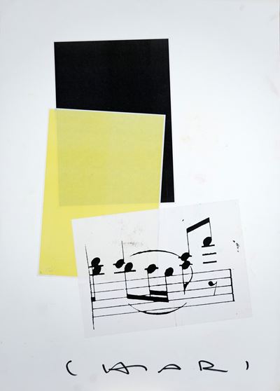 Senza titolo, collage su cartoncino