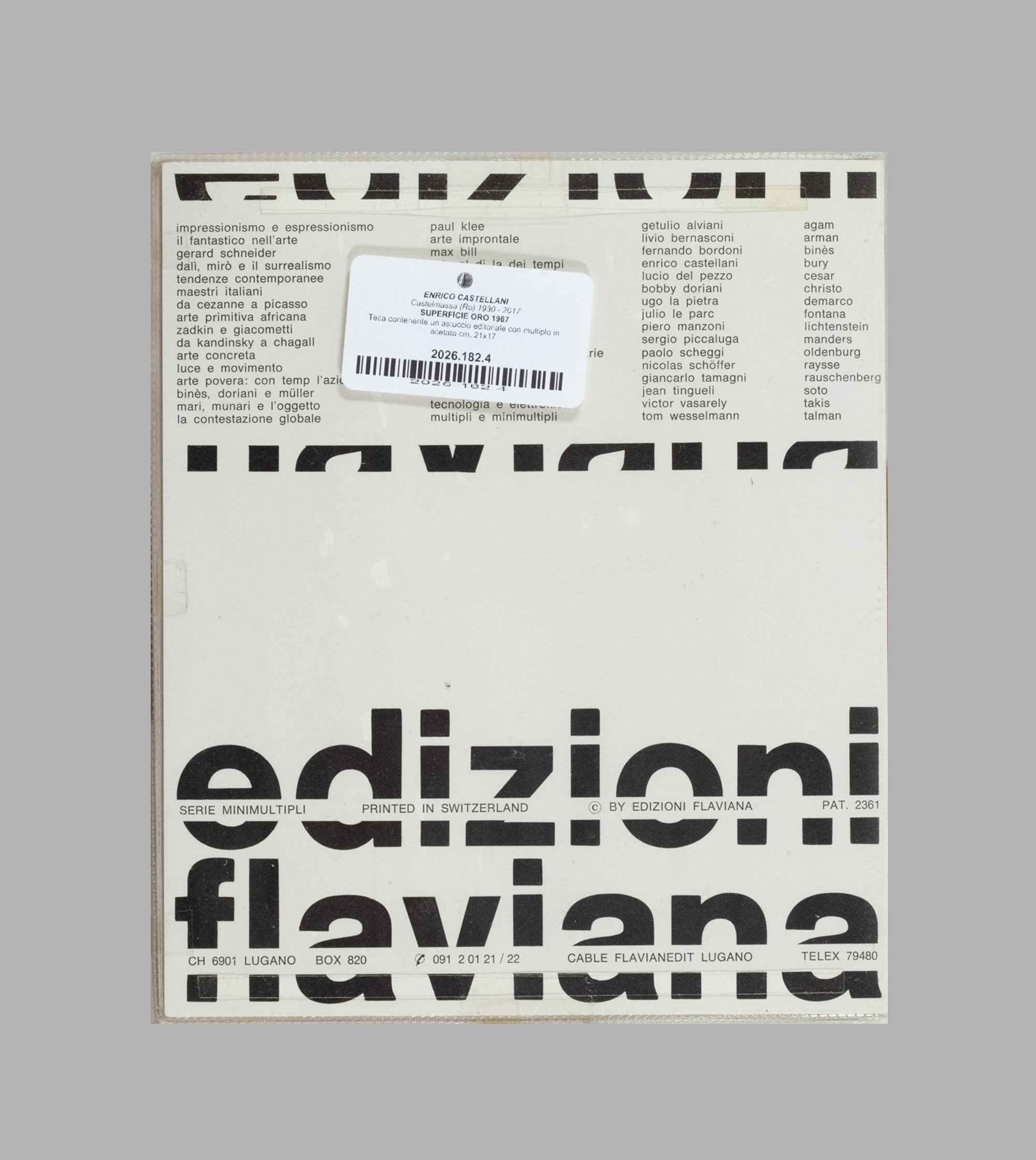 Enrico Castellani - Superficie Oro (multiplo in acetato, 1967)