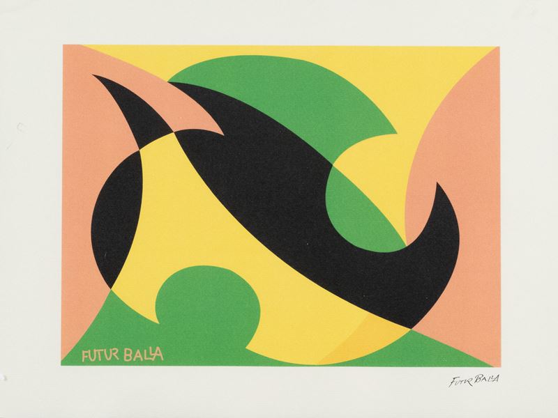 Giacomo Balla - Linee di compenetrazione, fotolitografia su cartoncino