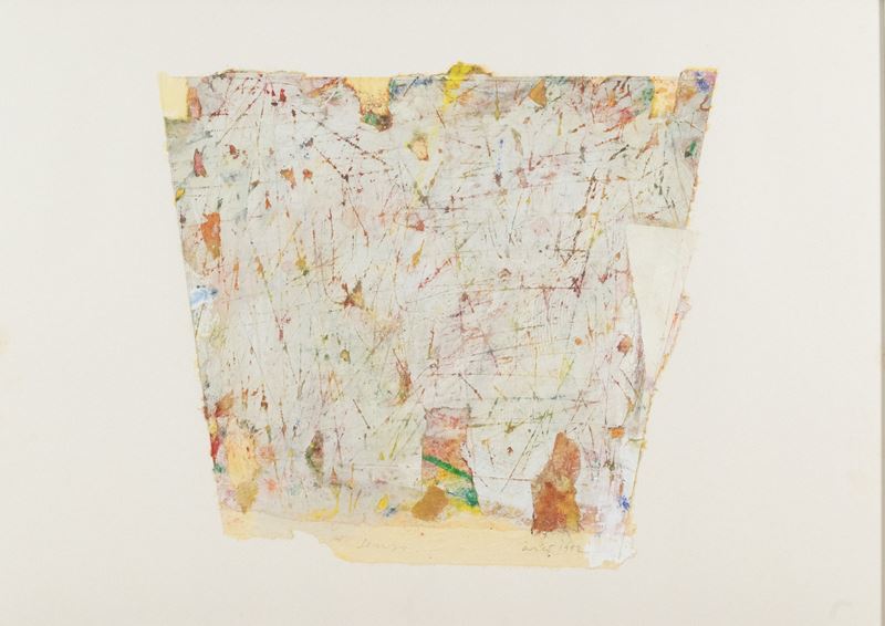 Rodolfo Aricò - Senso (1992) — acrilico, collage e interventi su cartoncino