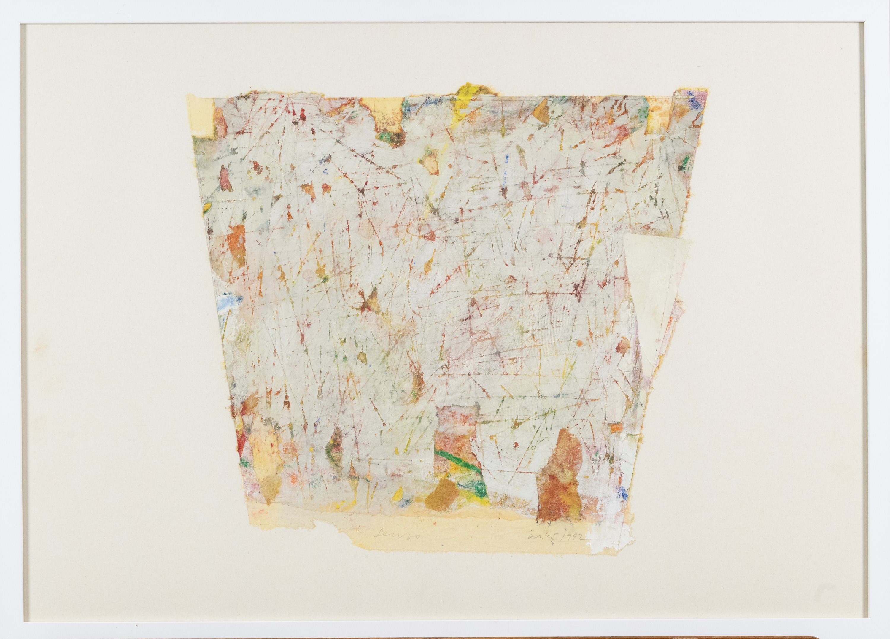 Rodolfo Aricò - Senso (1992) — acrilico, collage e interventi su cartoncino
