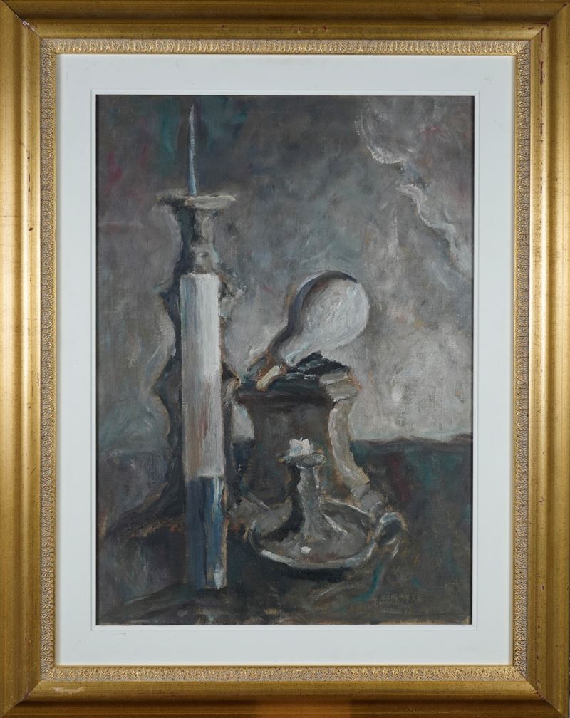 Giuseppe Manfredi - Luce (olio su tela applicata su tavola), 1971