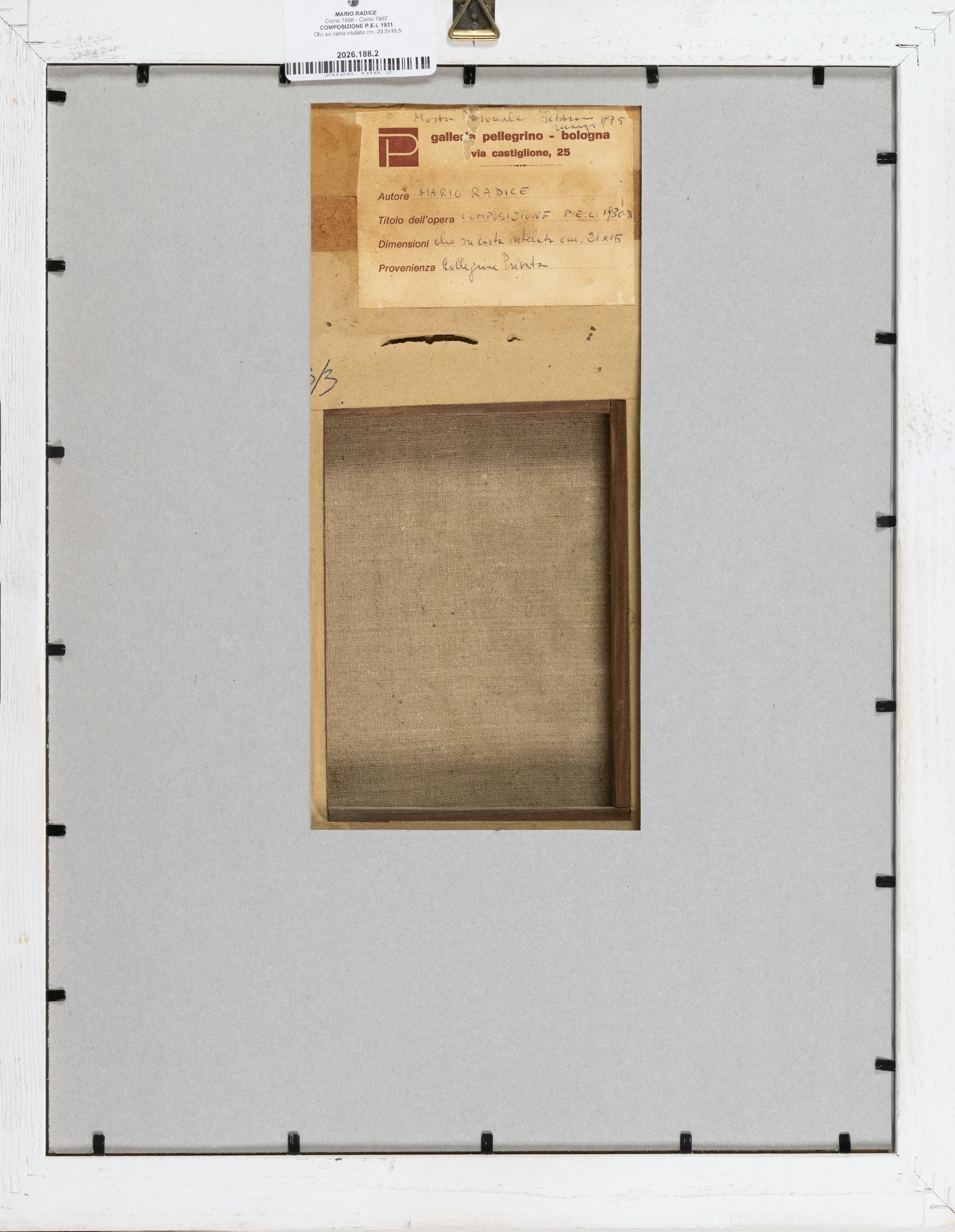 Mario Radice - Composizione P.E.L. (olio su carta intelata), 1931