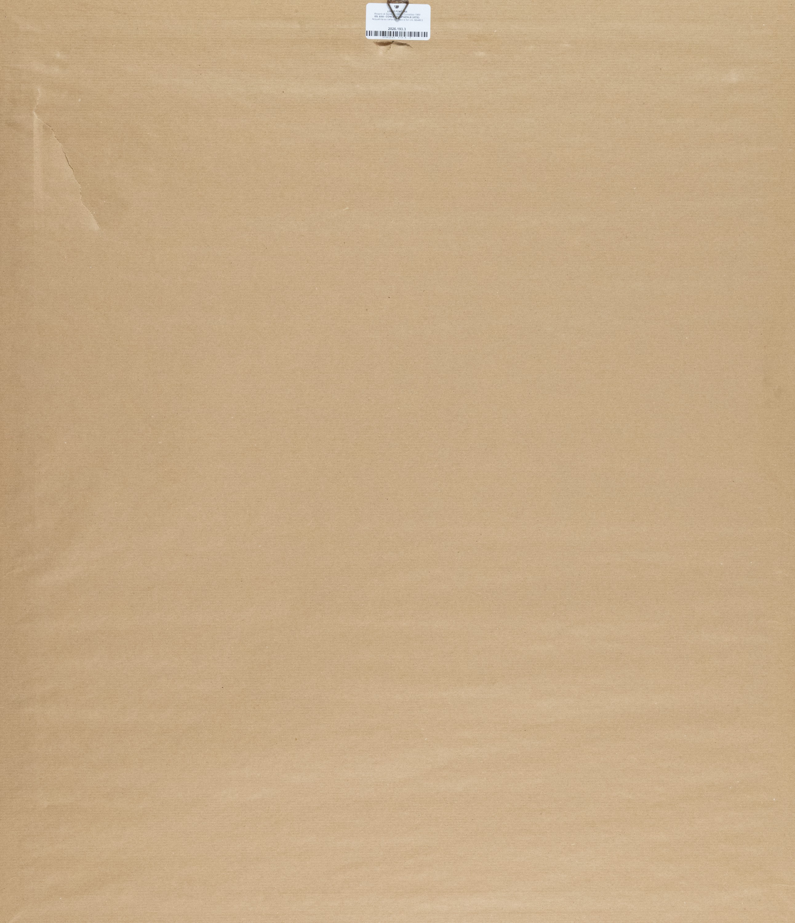 Lucio Fontana - Concetto spaziale (Vite), acquatinta su carta con rilievi e fori