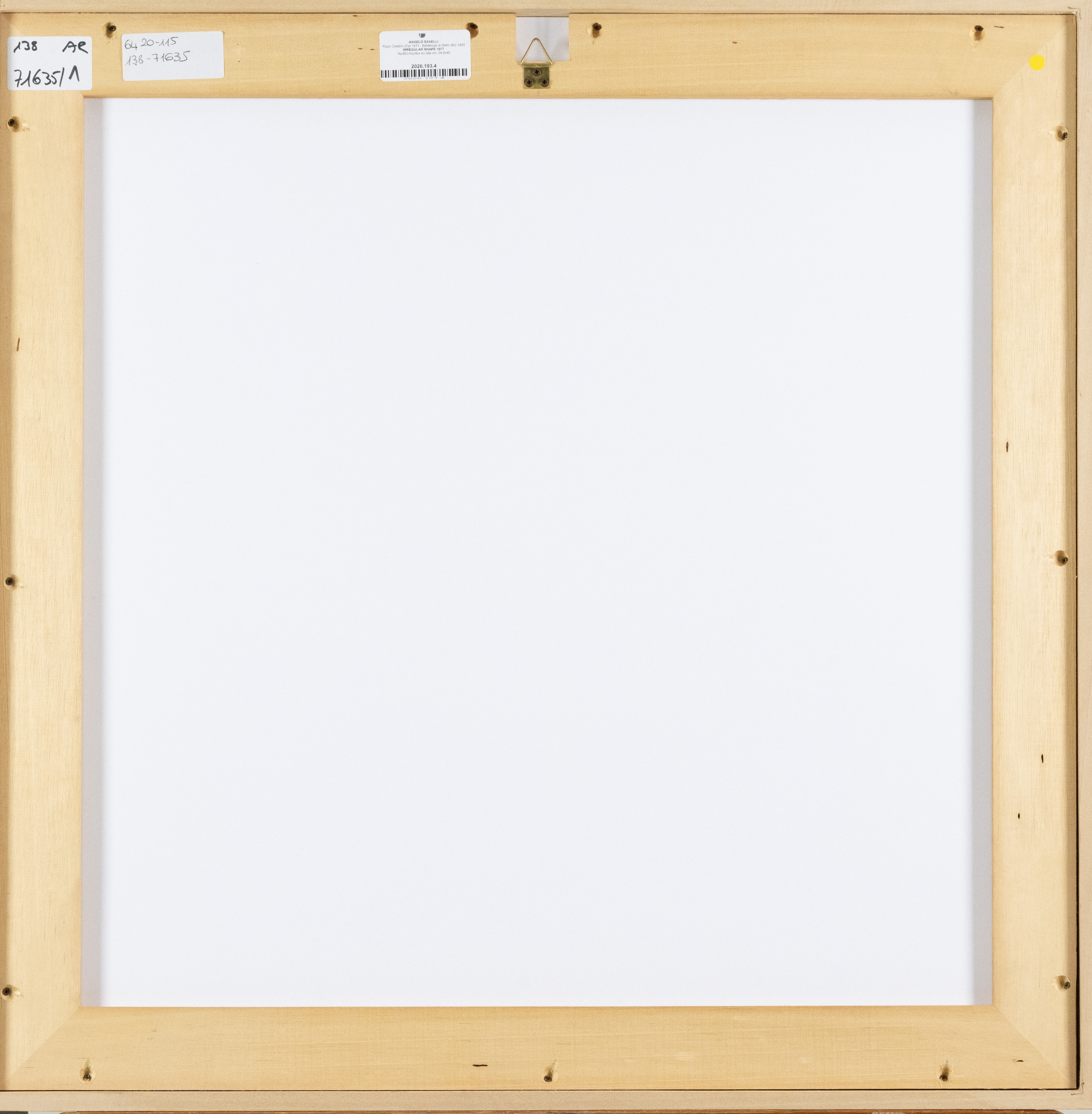 Angelo Savelli - Irregular Shape, acrilico su tela (1977)