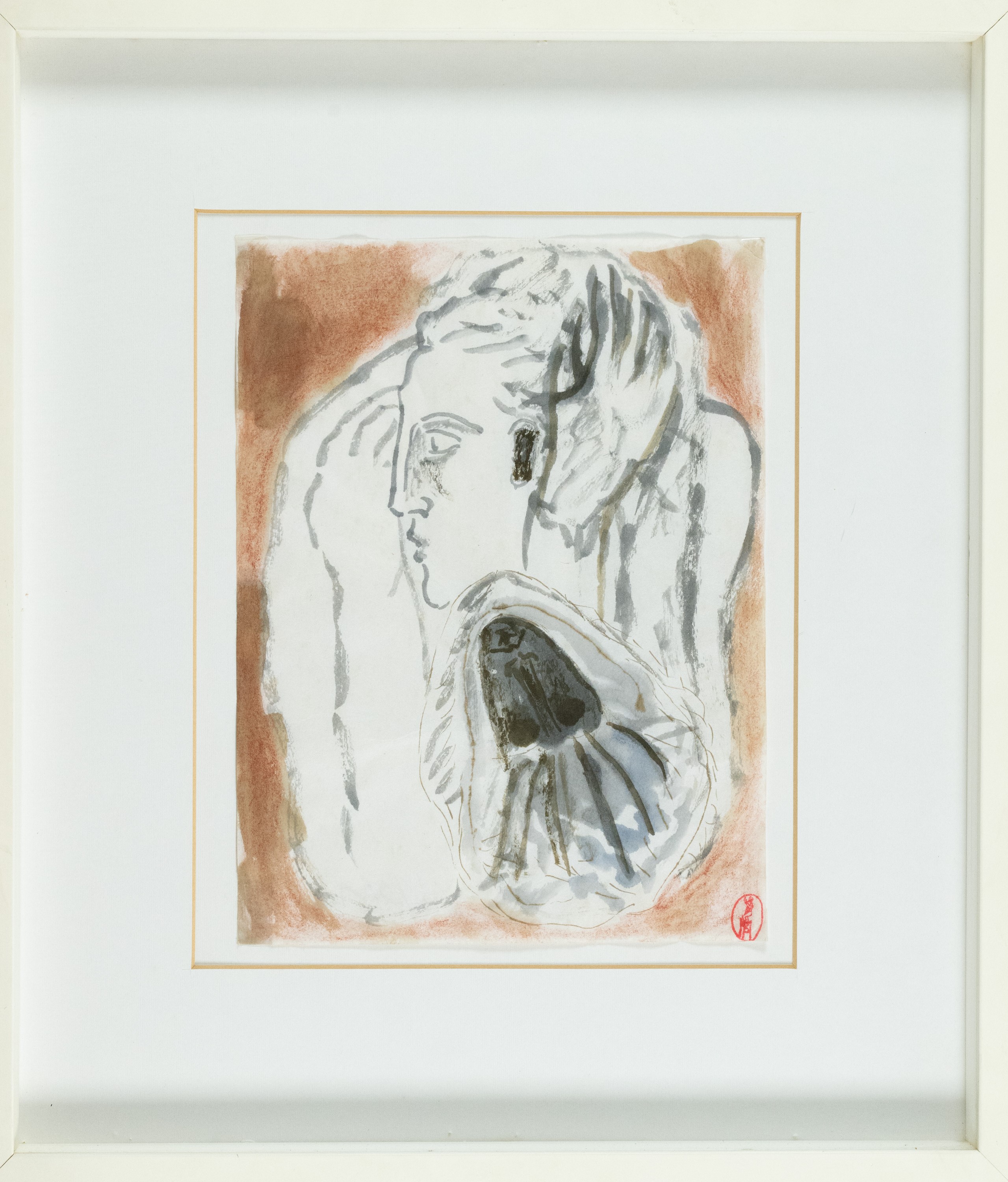 Mimmo Paladino - Senza titolo (acquerello su carta giapponese), 1985