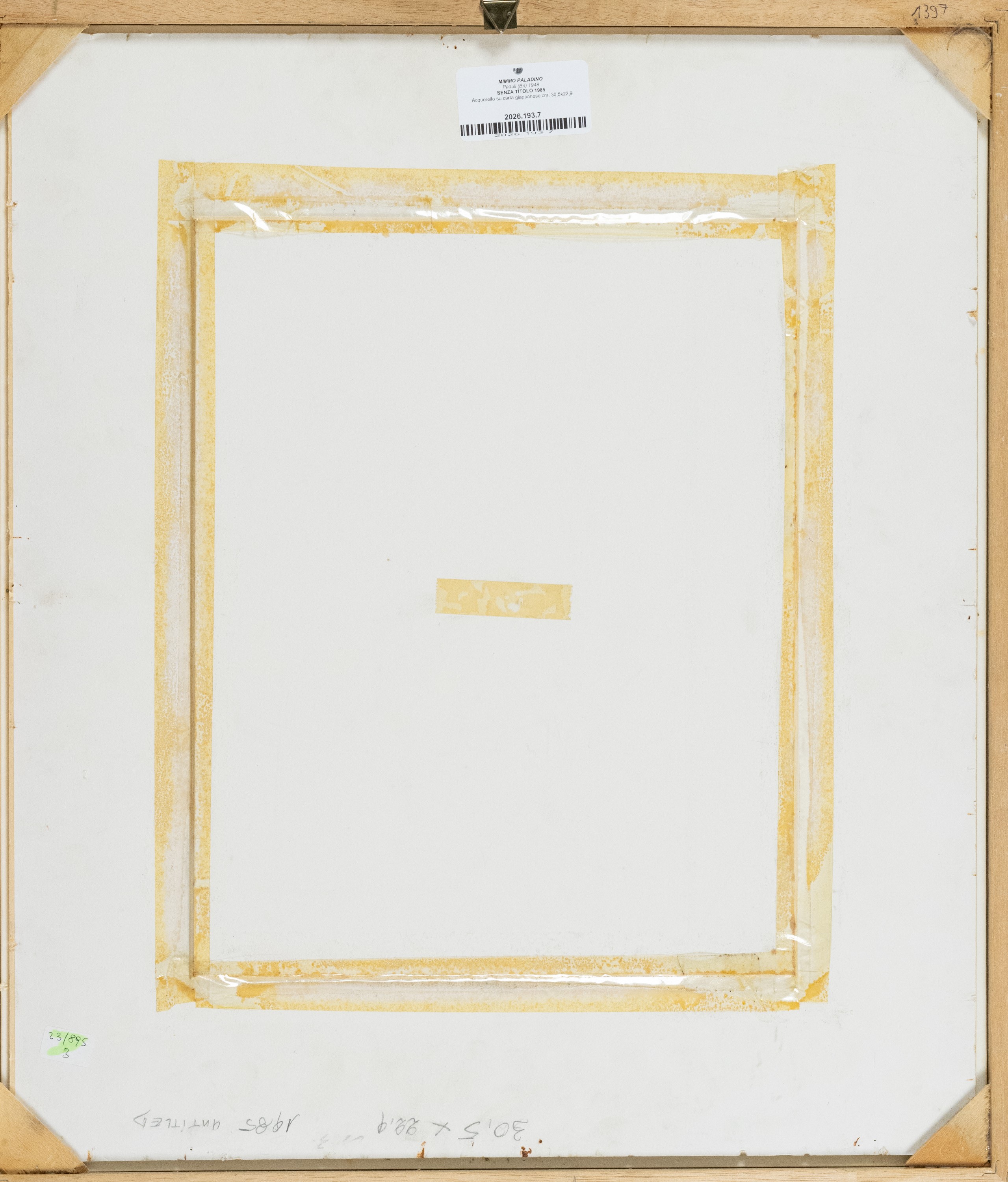 Mimmo Paladino - Senza titolo (acquerello su carta giapponese), 1985