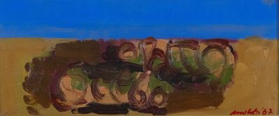 Studio di nudi nella spiaggia, olio su tela (1967)