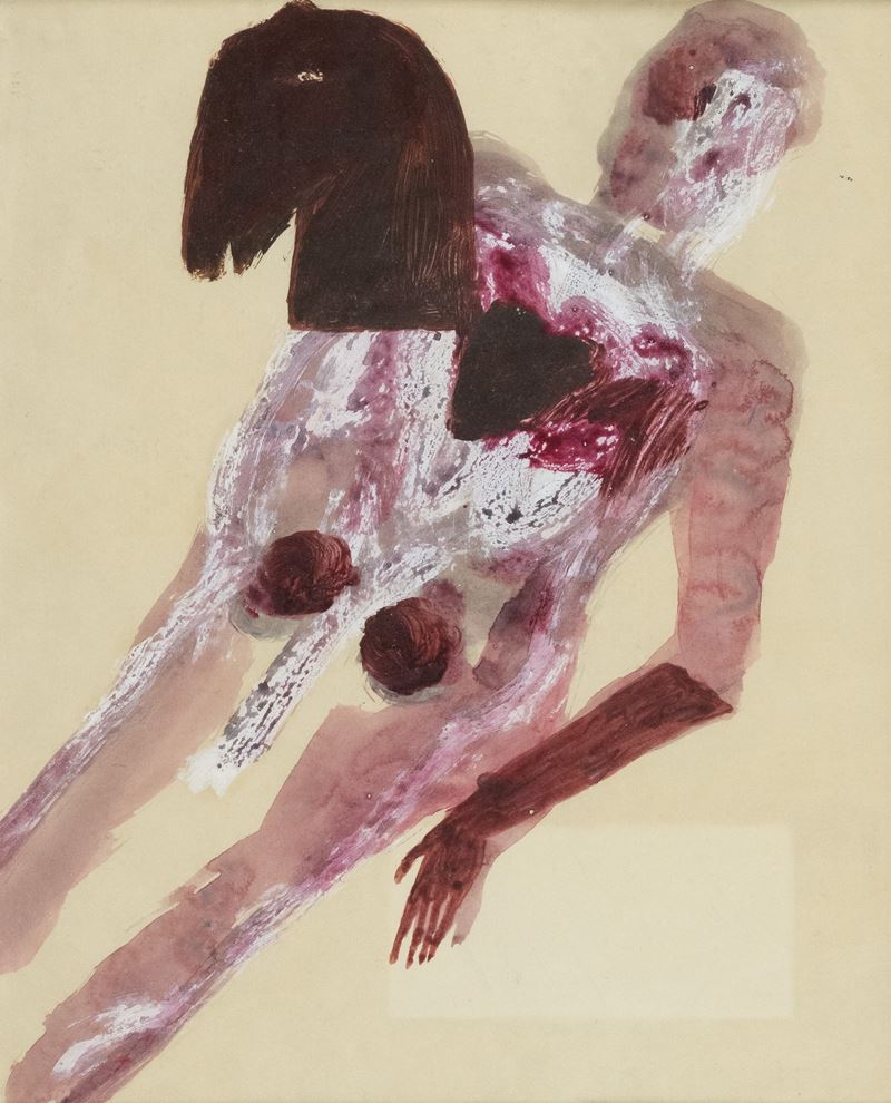 Mimmo Paladino - Senza titolo (tempera e acquerello su carta), 1988