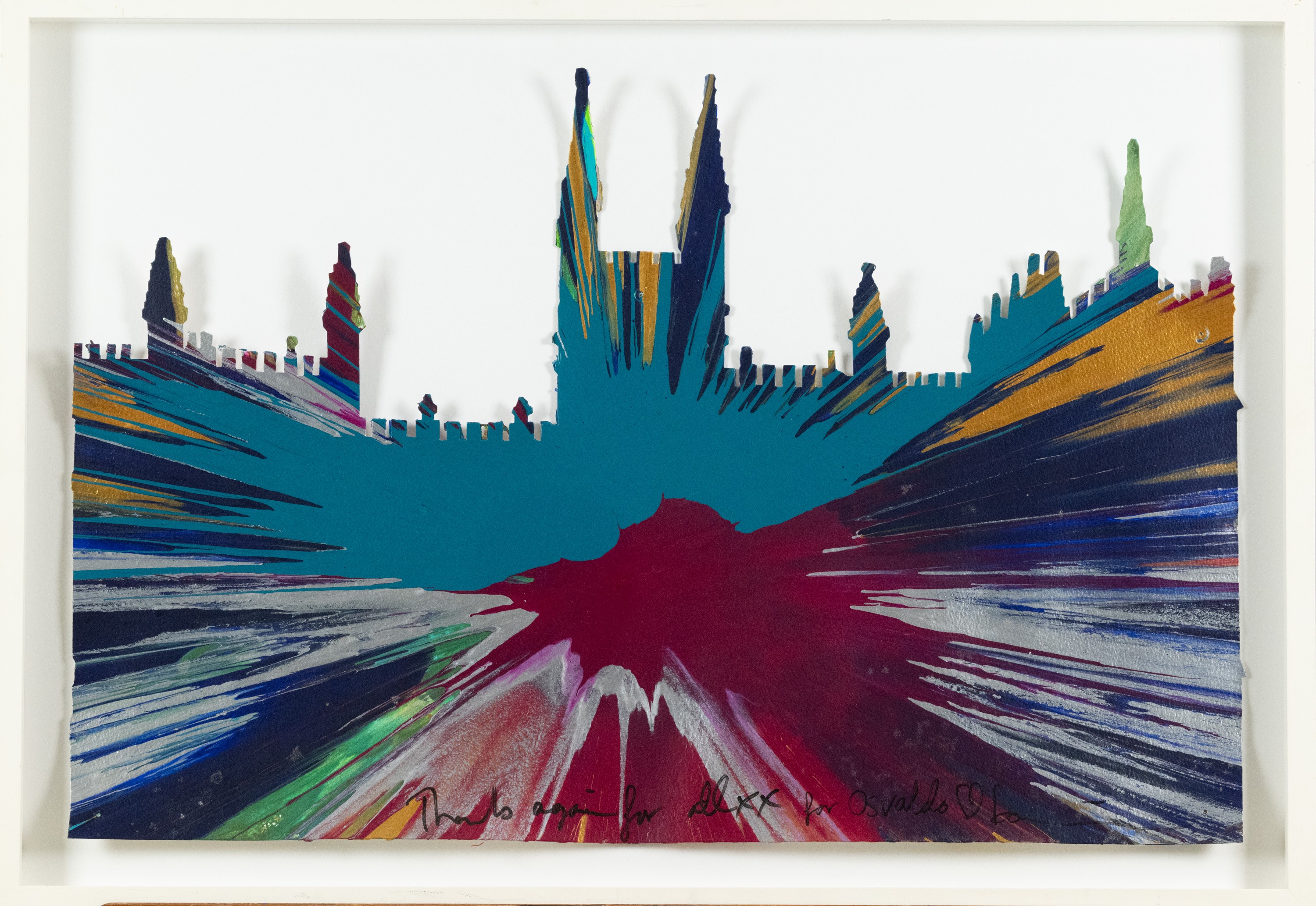 Damien Hirst - Toddington Spin Painting, acrilici su cartoncino sagomato