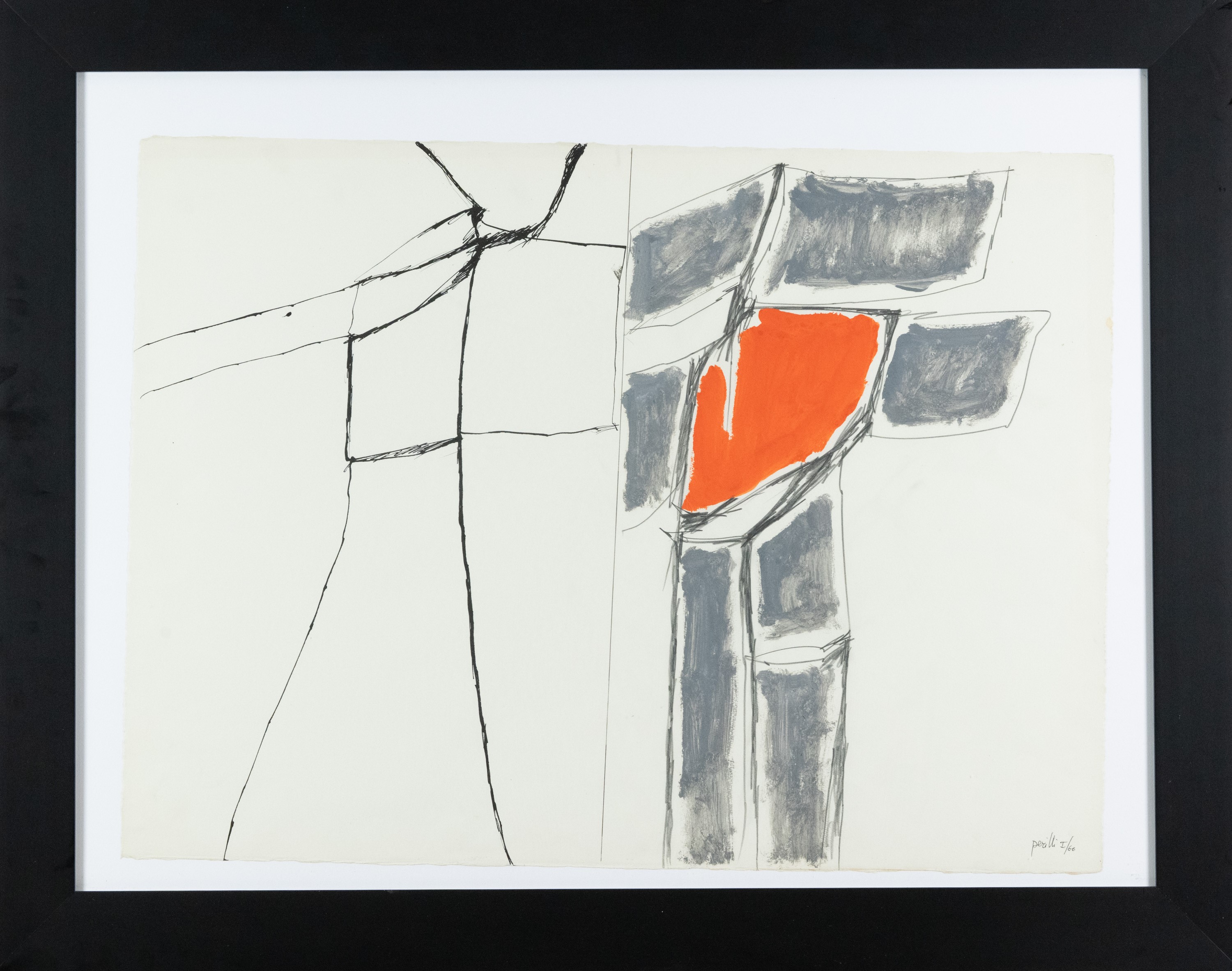 Achille Perilli - Senza titolo (1966) – inchiostro, matita e tempera su carta