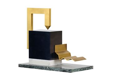 Senza titolo (scultura in marmo e ottone, anni ’70)