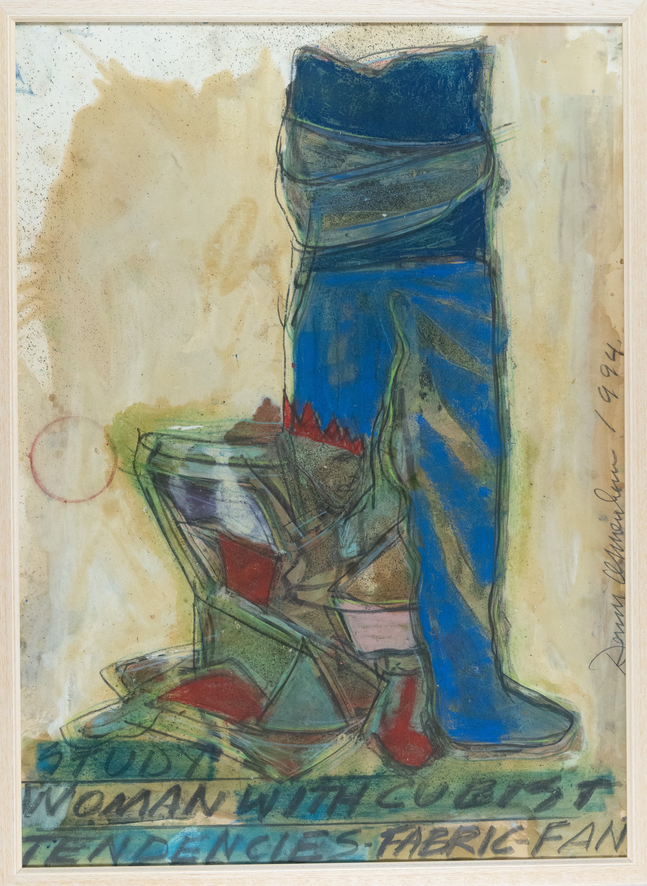Dennis Oppenheim - Study: Woman with cubist tendencies (studio, tecnica mista su carta), 1994