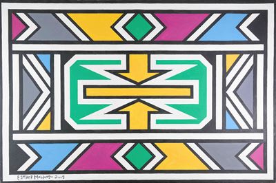 Ndbele abstract, acrilico su tela