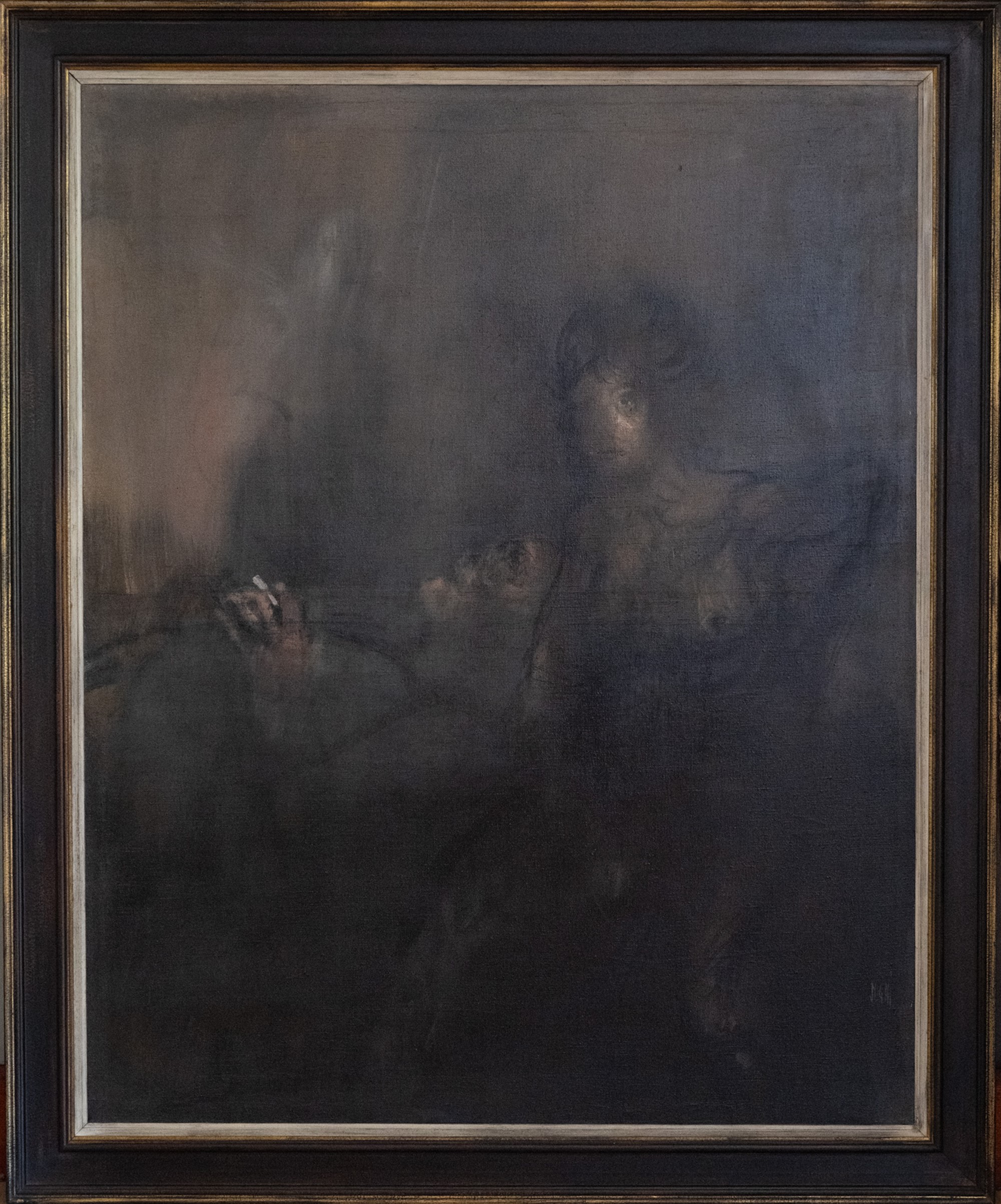 Alberto Sughi - Gli amanti, olio su tela