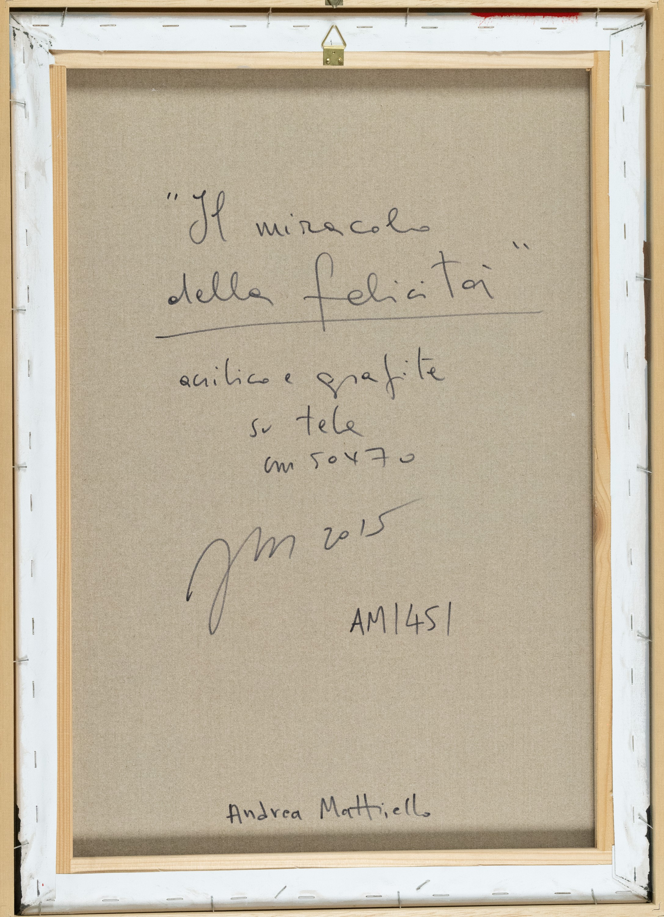 Andrea Mattiello - Il miracolo della felicità, acrilico e grafite su tela (2015)