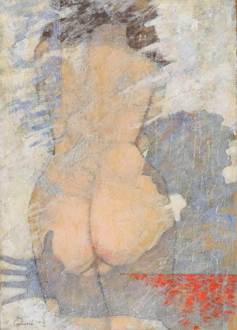 Giampaolo Talani - La donna sul muro, olio su tela