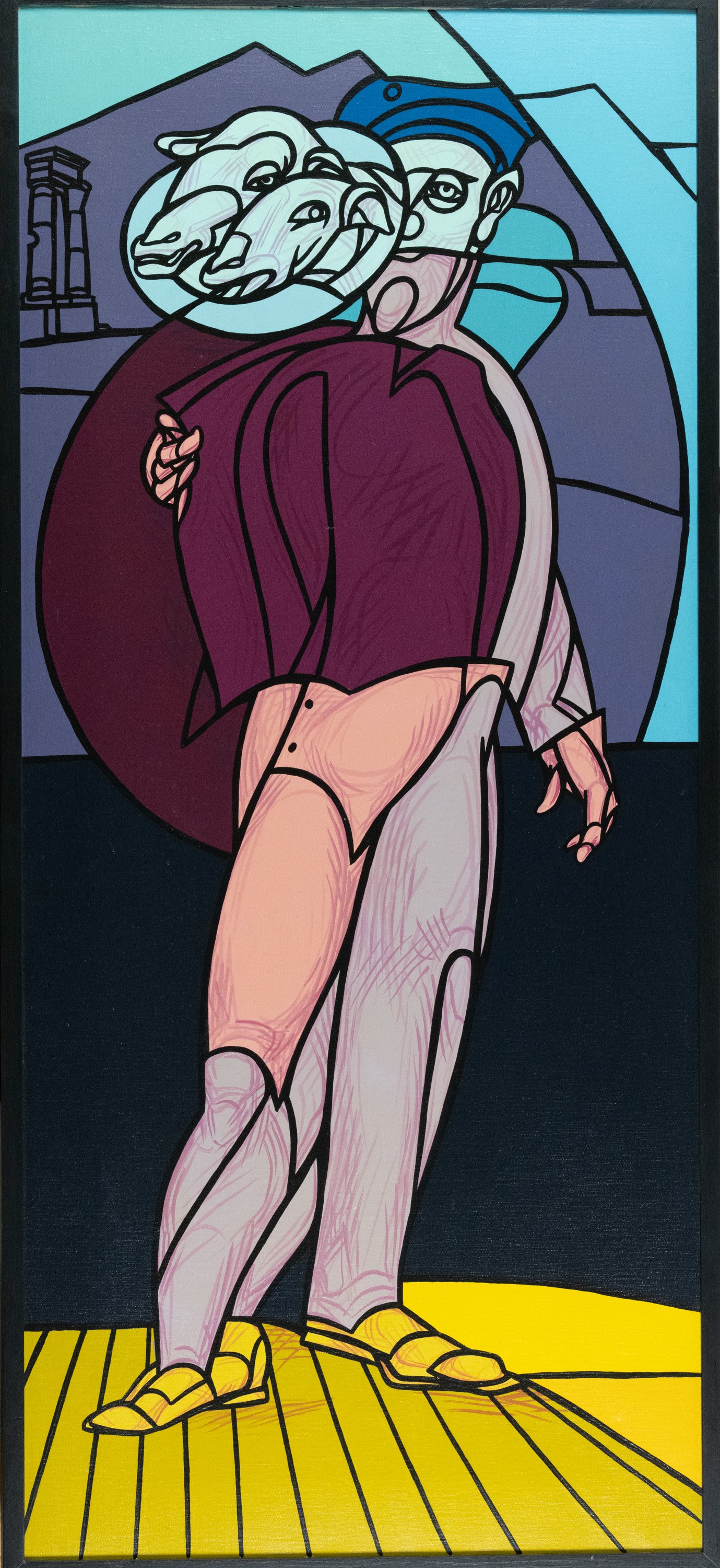 Valerio Adami - La recita, acrilico su tela, 1991