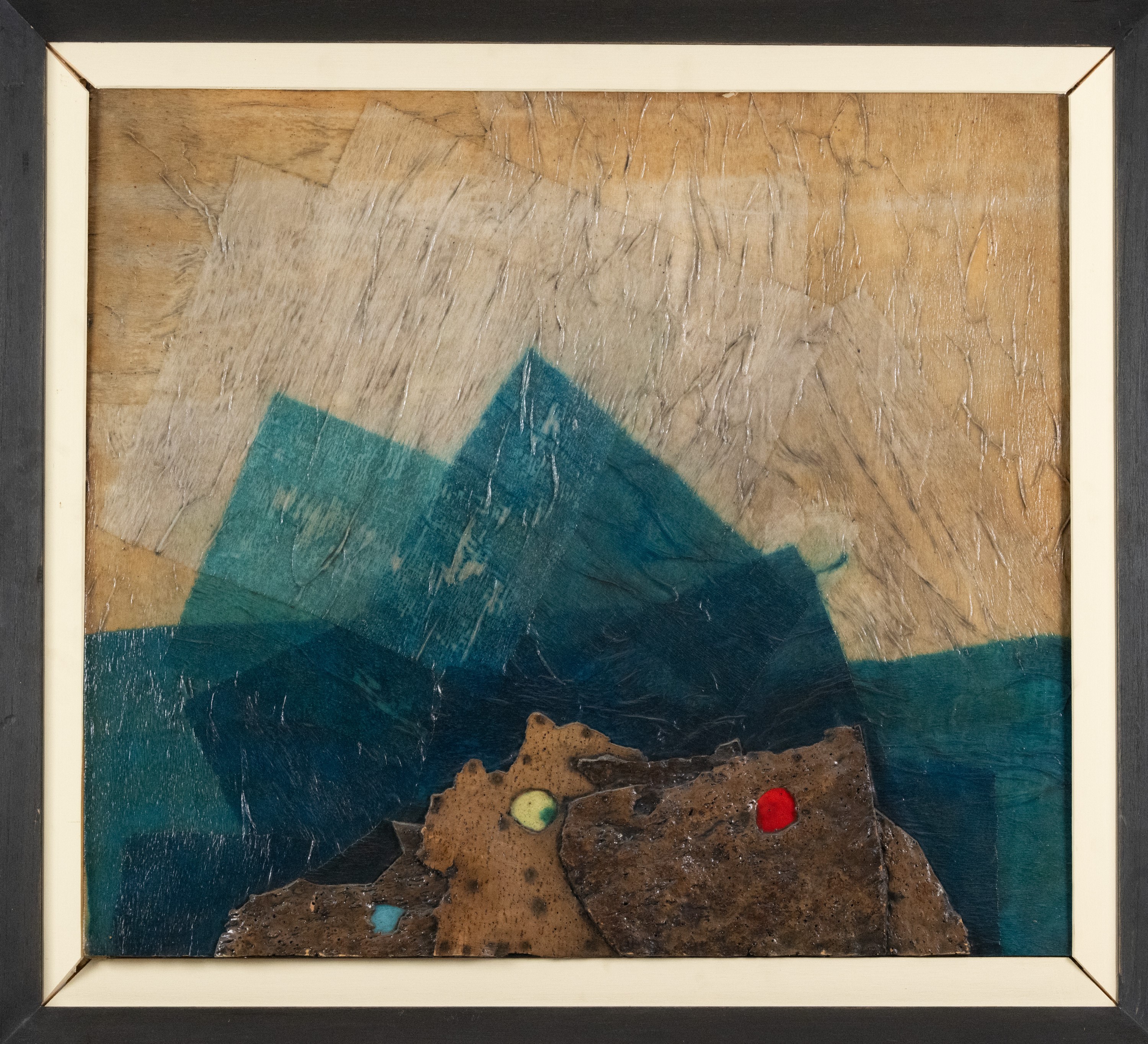 Roberto Crippa - Senza titolo, collage e sughero su tavola (1968-70)