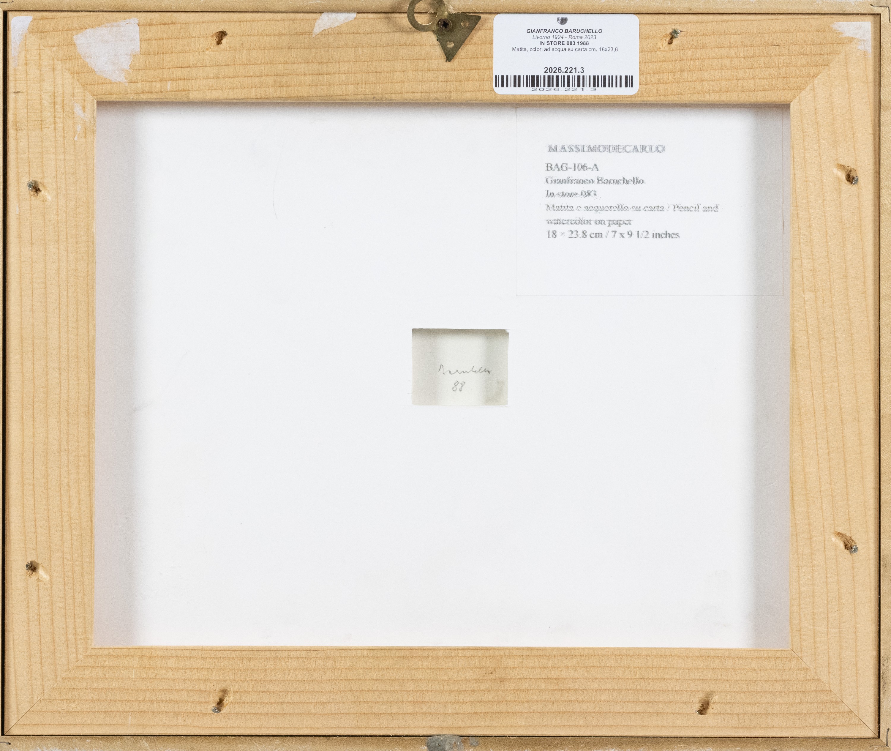 Gianfranco Baruchello - In Store 083 (matita e colori ad acqua su carta), 1988