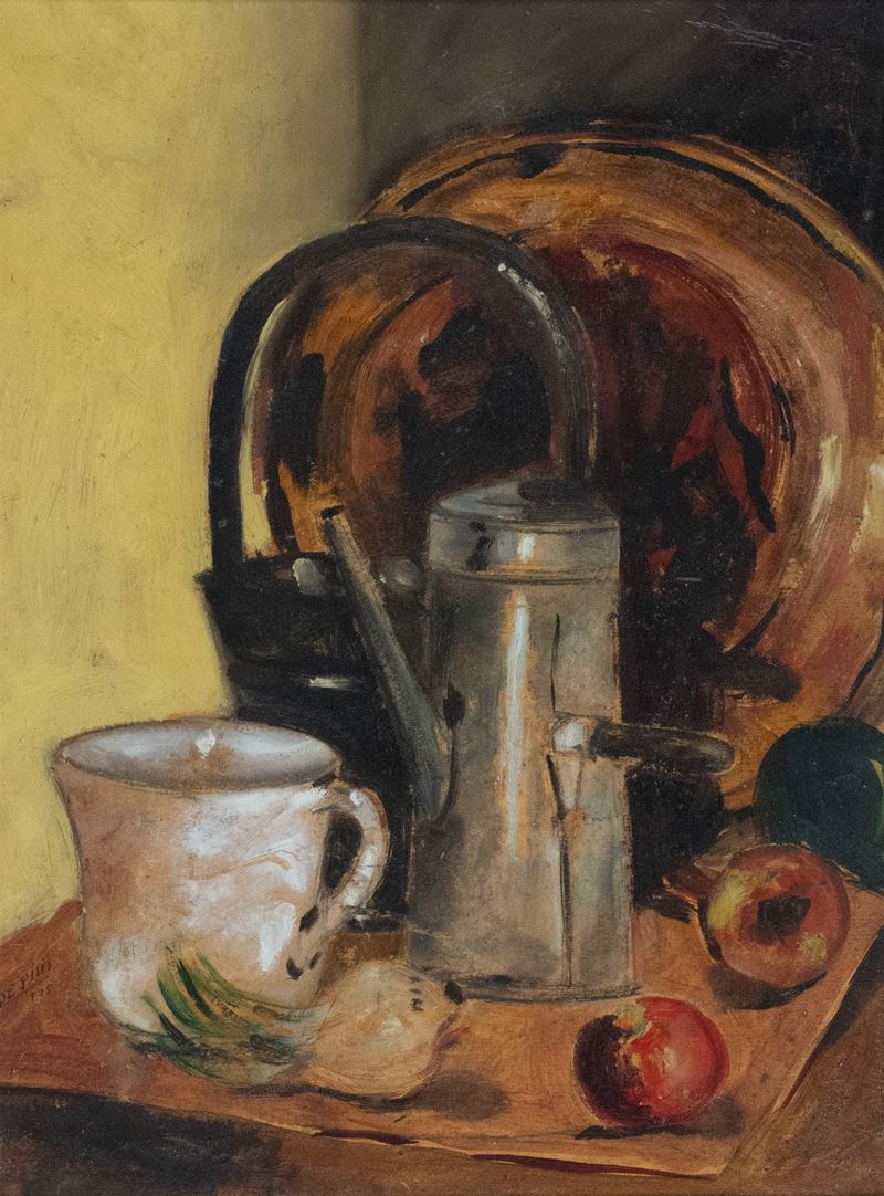 Filippo De Pisis - Natura morta con caffettiera