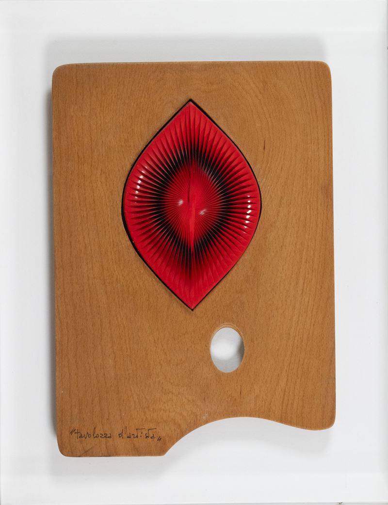 Alberto Biasi - Tavolozza dell’Artista (Cinetico), lamelle in PVC e tavolozza, 1989