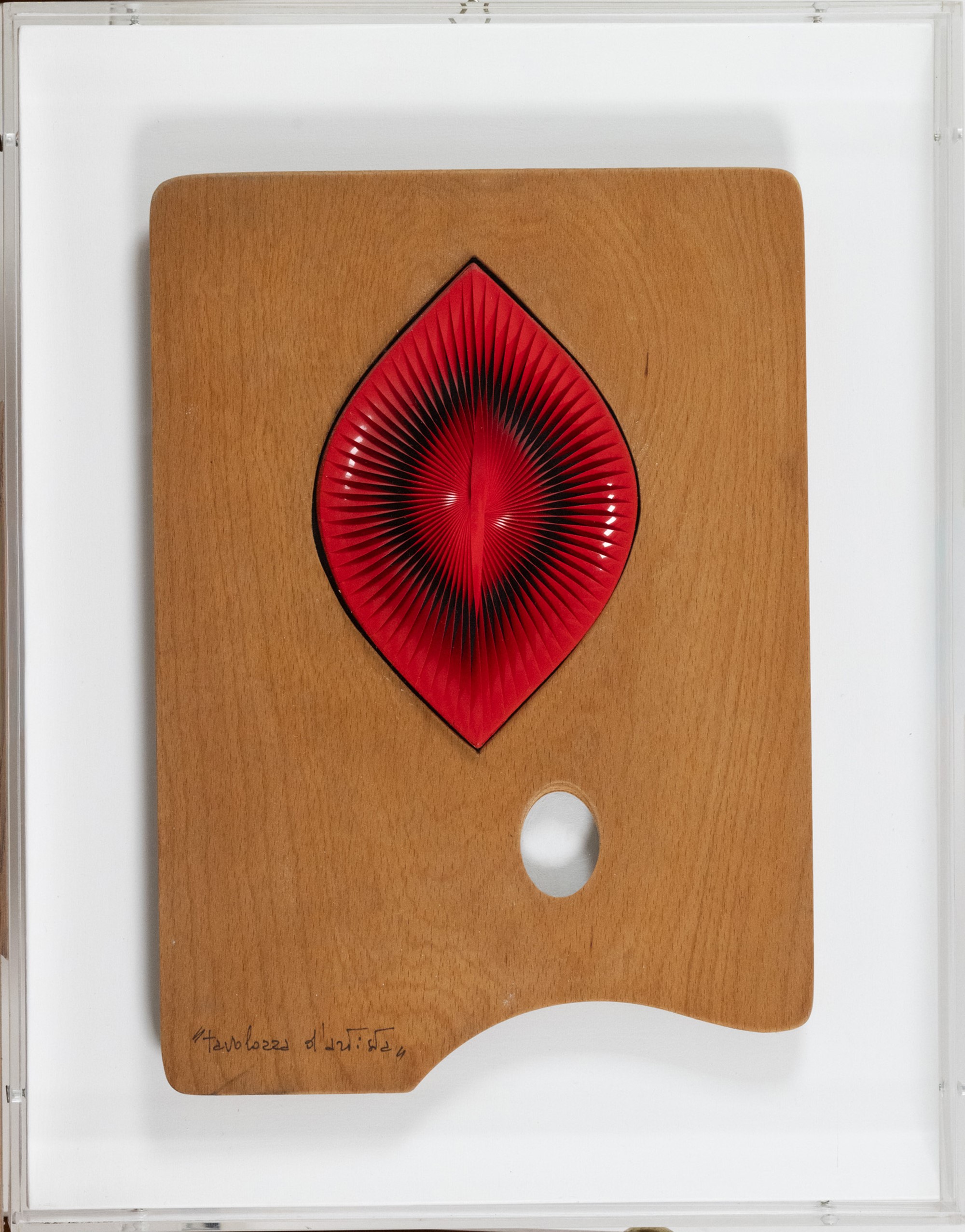 Alberto Biasi - Tavolozza dell’Artista (Cinetico), lamelle in PVC e tavolozza, 1989